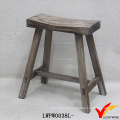 Tabouret en ranch rectangulaire en bois antique